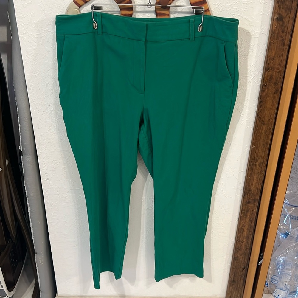 Green ankle length dress pants
